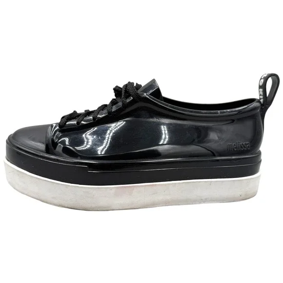 Melissa BE + Hello Kitty Womens Size 10 US Black Platform Sneakers Shoes